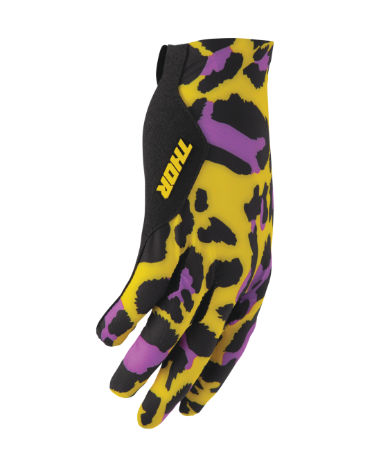 Thor Sportmode Cheetah Gloves - Yellow/Purple