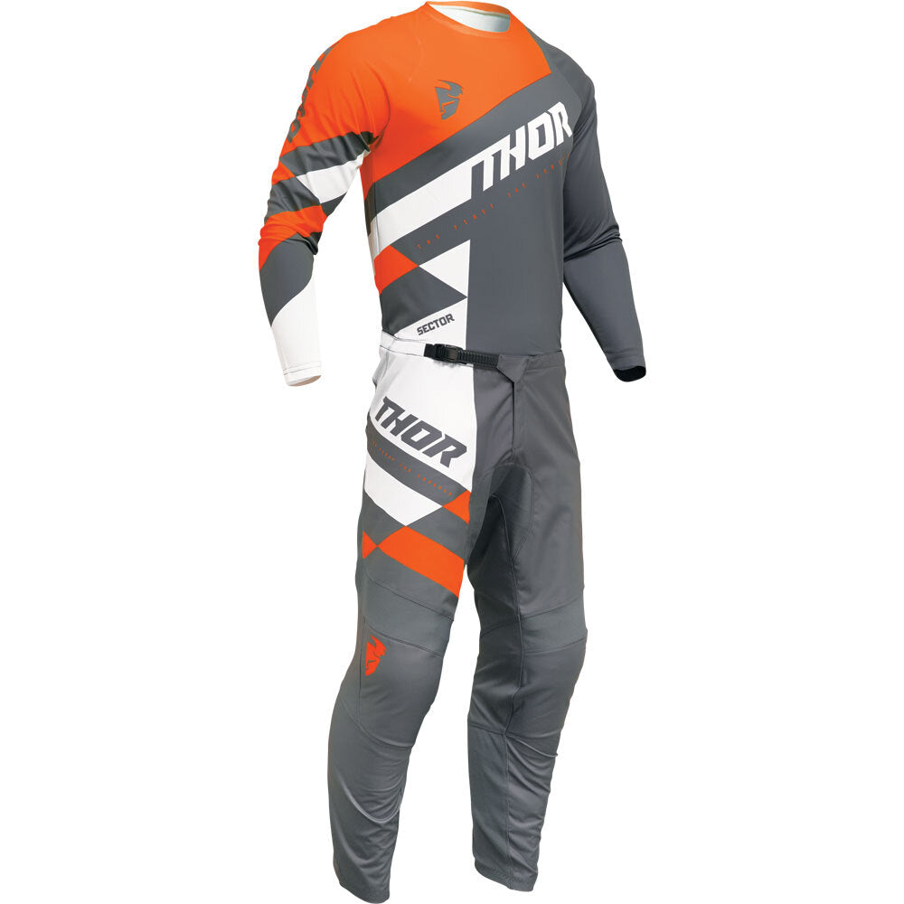 Thor: Mens Sector Checker Jersey - Charcoal/Orange