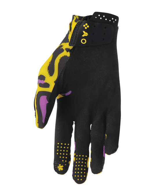 Thor Sportmode Cheetah Gloves - Yellow/Purple